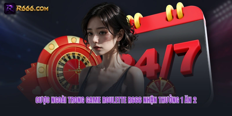 Cược ngoài trong game Roulette R666 nhận thưởng 1 ăn 2